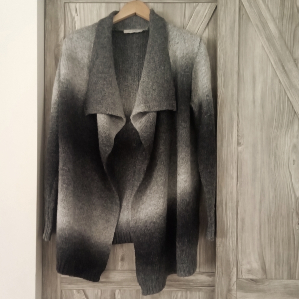 AE Sport Grey Waterfall Sweater Jacket L